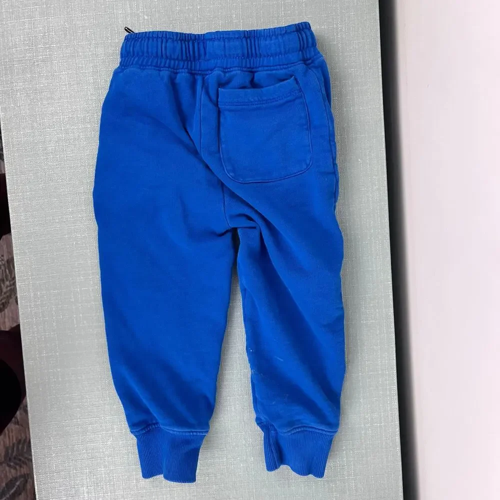 Hanna Andersson Slim Fit French Terry Double Knee Sweatpants Blue 90 cm 3T